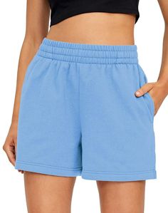 PRICES MAY VARY. Designs:Shorts for Women,Pure Color,High Waist,Drawstrings,Loose Fit,Relaxing,Casual,Side Pockets Occasion:skin-friendly,soft fabric offers a smooth,low-friction performance,make these AUTOMET women's leisure sweat shorts a go-to for yoga,outdoor,hiking,lounging,running,joggers ,workout,sleeping&rest These summer sporty shorts are specially designed for fashionable women like you who love sporty and leisure,and keep you hot in the hot summer. Season:This is cute women sweat shor Yoga Clothing Brands, Womens Sweat Shorts, Sweat Shorts Women, Comfy Sweats, Sporty Shorts, Spring Shorts, Shorts Casual, Sweat Shorts, Running Clothes