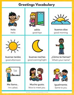 the spanish language worksheet for kids to learn how to spell and use it