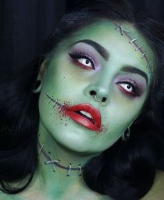 Zombie Glam - Halloween Makeup That's Scary Good - Photos Zombie Halloween Makeup, Brown Matte Lipstick, Creepy Halloween Makeup, Halloween Makeup Scary, Halloween Makeup Inspiration, Zombie Makeup