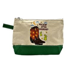 Walkin After Midnight Utility Pouch Canvas Travel Pouch With Zipper, Travel Canvas Pencil Case With Zipper Pouch, Travel Canvas Pencil Case With Zipper, Canvas Pencil Case With Zipper For Travel, Travel Cotton Zipper Pouch, Cotton Travel Pouch, Travel Canvas Pouch Bag With Zipper, Canvas Cosmetic Bag With Zipper Closure For Travel, Canvas Cosmetic Bag With Zipper For Travel