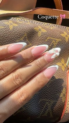 Oval French Tip Acrylic Nails, Nail Ideas Oval Shape French Tip, Almond French Tip Nails Black Women, Thick French Tips Almond, Alomd Nails Cute, French Tip Nails Oval, Almond French Tip Black Woman, Chubby Fingers With Acrylics, Short Stilleto Frenchies