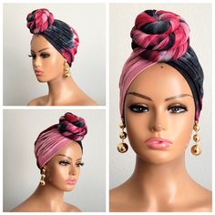 Are You Tired Of Trying To Figure Out The Right Way, Shape, And Size Of Styling Your Headwrap? Then, You May Want To Get On The Train Of Owning This Gorgeous Handmade Pre-Tied Big Knot Turban. It Is Brand New, Made For You, Made From High-Quality Jersey Knit Fabric, Therefore Durable, And Made To Fit Multiple Head Sizes As It Stretches From 19 Inches To 25 Inches In Circumference. You Sure Will Get Out The Door In Seconds With This Slip On Like A Hat Type Turban! Bohemian Black Turban One Size Fits Most, Fitted Black Turban For Summer, Fitted Black Summer Turban, One Size Black Turban For Party, Knotted Headwrap, Tired Of Trying, Hat Types, On The Train, Turban Headwrap