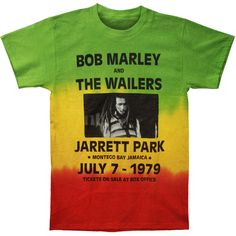 Concert Tie Dye T-shirt Bob Marley Concert, White Bob, Bob Marley T Shirts, Montego Bay Jamaica, The Wailers, Photo Box, Montego Bay, July 7, Box Office