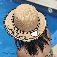 Chapéu personalizado bordado a mão Beach Bachelorette, Handmade Inspiration, Caps Hats