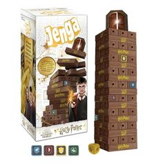 the harry potter chocolate tower is next to its box