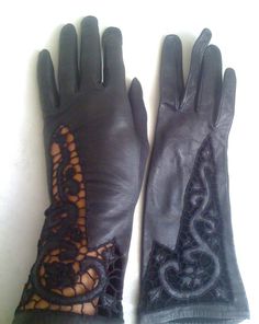 Leather and Lace gloves Lace Gloves, Mode Vintage