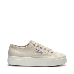 2740 Platform Sneakers - White – Superga US Platform Sneakers With Gum Sole For Streetwear, Streetwear Platform Sneakers With Gum Sole, Classic Platform Sneakers With White Sole For Streetwear, Urban Style Platform Sneakers With Gum Sole, Classic Low-top Platform Sneakers, Spring Streetwear Sneakers With Lug Sole, Low-top Canvas Shoes With Lug Sole And White Sole, Low-top Canvas Shoes With Lug Sole, Sporty Low-top Canvas Shoes With Lug Sole