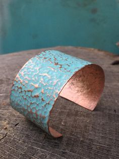 Unique Turquoise Copper Bracelets, Artisan Turquoise Copper Bracelet, Adjustable Turquoise Bracelet With Patina, Adjustable Turquoise Bracelets With Patina, Turquoise Patina Cuff Bracelet As A Gift, Turquoise Cuff Bracelet With Patina As A Gift, Turquoise Bracelet With Patina As A Gift, Blue Patina Cuff Bracelet As A Gift, Blue Patina Cuff Bracelet As Gift