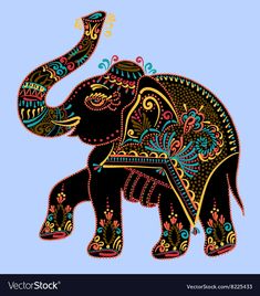 Morocco Theme, Folk Art Indian, Patchwork Art, Elephant Images, Peacock Wall Art, Art Indian, Cartoon Elephant