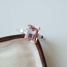 The default design option features 9x7mm Genuine Emerald Cut Morganite Pink, VVS1-Clarity, VG-Cut, Ex-Polish, VG-Symmetry set with D-Colorless Moissanites in 14K White Gold Engagement Ring. Model 787-9x7mm Also you can fully customize and engrave this ring by clicking the button "Personalize in 3D". As well please remember it takes up to 19-21 days to make and ship this item. Peach Morganite Ring, Oval Sapphire Engagement Ring, Bridesmaid Rings, Nature Inspired Engagement Ring, Big Stone Ring, White Sapphire Engagement Ring, Ring Model, Peach Morganite, Platinum Rose Gold