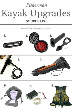 the fisherman's kayak upgrades source list includes items for fishing, backpacking and more