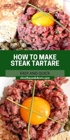 how to make steak tartare with an egg in the middle and cheese on top