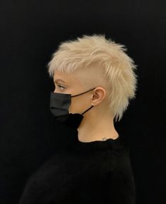 Mullethawk Women, Shaggy Faux Hawk, Wide Mohawk Women, Mohawk On Women, Short Shaved Mullet, Modern Mohawk Mullet, Shaved Punk Hair, Avant Guard Hair, Spiky Mullet Women