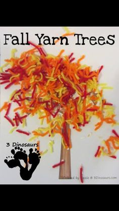 an instagram page for pinterest with the caption fall yarn trees on it