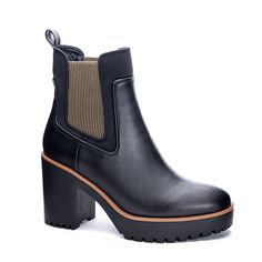 The Good Day Boot in Black Laundry Branding, Rubber Sole Boots, Chunky Chelsea Boots, Heeled Chelsea Boots, Boot Pulls, Black Platform Boots, Chelsea Boots Women, Chelsea Ankle Boots, How To Stretch Boots