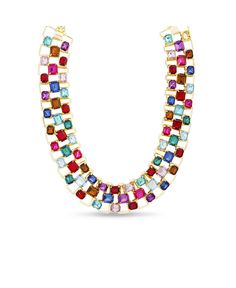 This multi colored bib necklace from kensie will add the perfect pop of color to your look. Multicolor Crystal Jewelry With Chain, Multicolor Crystal Chain Jewelry, Chic Multicolor Metal Jewelry, Elegant Multicolor Metal Rhinestone Necklace, Elegant Multicolor Rhinestone Necklace, Fine Silver Jewelry, Necklace Online, Bib Necklace, Free Jewelry