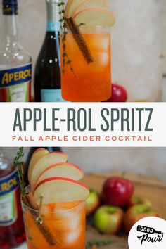 an apple - rol spritz fall cider cocktail