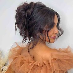 Face Framing Updo, Cute Prom Hairstyles, Bridal Hair Buns, Twisted Updo, Up Dos For Medium Hair, Haircut Designs, Meghan Trainor, Elegant Updo, Volume Hair