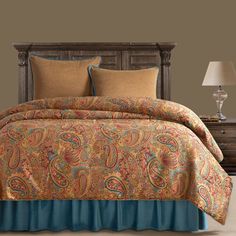 the comforter is neatly made and ready to be used in this bedding set