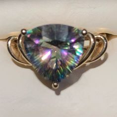 Beautiful Custom 10k Yellow Gold Mystic Topaz Ring - Pictures Do Not Capture The Real Beauty Of This Ring. Approximate Size 7. Mystic Topaz Ring, Ring Pictures, Mystic Topaz, Real Beauty, Topaz Ring, Womens Jewelry Rings, Green And Purple, Topaz, Size 7