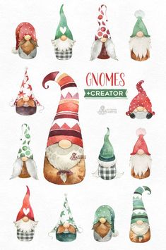 watercolor christmas gnome illustration, cute christmas gnome illustration Sweater Clipart, Hat Clipart, Watercolor Holiday, Band Poster, Gnome Hat, Fashion Clipart, Holiday Clipart, Gnomes Crafts, Nordic Christmas