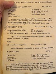 an old recipe book with instructions on how to bake