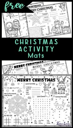 christmas activity mats for kids to print and color