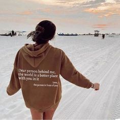 You Are Enough Hoodie Nib- Size Xl Khaki Color Beautiful Message #Mentalhealth Dear Person Behind Me, Trendy Hoodies, Estilo Chic, Womens Fleece, Outfit Casual, Stylus, Brunei, Types Of Collars, Casual Outfit