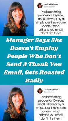 two women with the caption manager says she doesn't employ people who don't send a thank, gets roasted badly