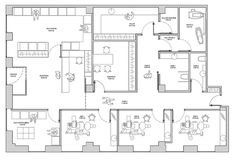 the floor plan for an office