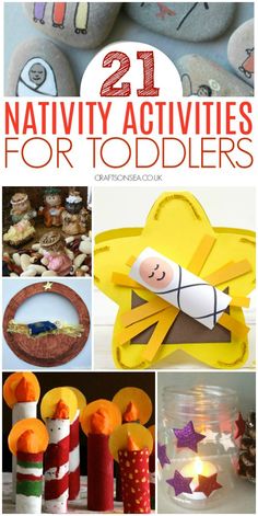 some crafts and activities for toddlers to do with rocks, paper plates, candles and other items