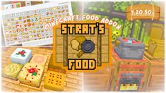 an image of some food items in minecraft with the words start's food