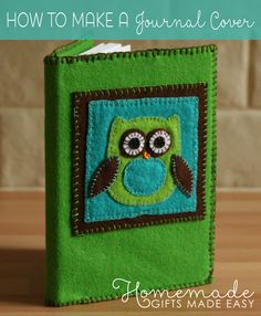 an owl book with the title how to make a journal cover