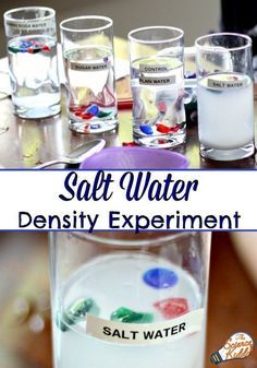 salt water density experiment for kids to learn how to use salt and water in science experiments