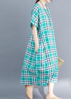 Natural green cotton clothes 2019 Sleeve plaid Plus Size Clothing summer Dress

This dress is made of cotton or linen fabric, soft and breathy. 

Flattering cut. Makes you look slimmer and matches easlily.
 
Materials used: cotton linen

Measurement:Size L/BUST-117cm   
length 117cm / 45.63
bust 132cm / 51.48"
Sleeve length 33cm / 12.87"


Size XL/BUST-118cm   
length 118cm / 46.02
bust 136cm / 53.04"
Sleeve length 34cm / 13.26"



We ship worldwide.

Tracking numbers provided for all orders. Spring Linen Plaid Dress, Casual Plaid Dress For Beach, Green Casual Dress For Picnic, Casual Green Dress For Picnic, Casual Linen Plaid Dress, Casual Gingham Plaid Dress For Vacation, Casual Plaid Short Sleeve Dress For Picnic, Casual Short Sleeve Plaid Dress For Picnic, Summer Plaid Dress With Short Sleeves