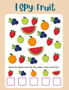 i spy - fruit counting game with fruits and berries