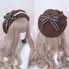 Option: White hat + pink bow White hat + royal blue bow Khaki Claret Brown Camel Grey Pink Royal blue Diameter Length(cm)(inch) 56-58/22.04-22.83