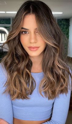 Brown Summer Hair, Brunette Hair With Highlights, Light Hair Color, Highlights Brown Hair, Short Hairstyle, Summer Hair Color