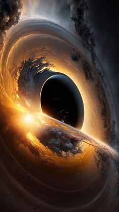 an artist's impression of a black hole in space