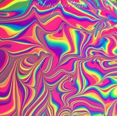 an abstract painting with multicolored lines and swirls