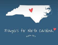 a blue background with the state of north carolina and a red heart on it's map