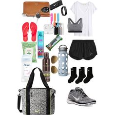 what's in my gym bag + outfit. by gatorgirl1377 on Polyvore featuring polyvore, fashion, style, H&M, NIKE, Old Navy, FOSSIL, Emi-Jay, Ray-Ban, Splendid, Fitbit, Burt's Bees and Lifefactory Gym Bag Outfit, Gym Bag Essentials Women, Track Bag, Cheer Bag, Gym Bag Essentials, Beauty And Beast, Basketball Bag, Nike Activewear, Emi Jay