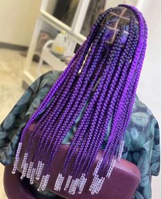 Purple Box Braids, Black Box Braids, Colored Box Braids, Cute Box Braids, Big Box Braids Hairstyles, Colored Braids, Goddess Braids Hairstyles, Box Braids Hairstyles For Black Women