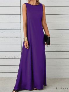 Lasaky - Elegant Solid Color Sleeveless Bodycon Dress with a Sensual Touch Purple Coffee, Sleeveless Bodycon Dress, Maxi Robes, Maxi Tank Dress, Fashion Seasons, Day Dress, Dress Sleeveless, Purple Dress, Tank Dress