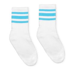 Just for the groms, this exclusive light blue three striped colorway is as ready for school as it is the skatepark. Wherever your little rippers wear these, they'll stay plenty comfy and you'll get more than your money's worth from SOCCO's legendary durability. Sized to fit 10-13 in kids and up to size 3 adult, which is covers most 4-9 year old children. Tech Specs Full foot and leg cushioning Moisture wicking and breathable body Built-in functional heel Seamless toe Contents 66% Cotton 29% Nylo White Tub, Kids Light, Ready For School, School Readiness, Kids Lighting, Striped Socks, Skate Park, Kids Socks, Blue Stripes