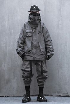 Techwear Streetwear Men, Dark Oversized Outfit, High Tech Clothing, Men’s Tech Wear, Tech Wear Outfit, Tech Wear Men, Soft Techwear, Cyberpunk Fashion Male, Male Techwear