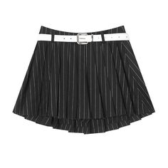 Age: 18-24 years oldSize: S M L XLPattern: StripesStyle: VersatileWaist shape: Natural waistColor classification: gray white black with the same fabric pants belt beltSKU: B03405E32Skirt type: pleated skirtYear Season: Summer 2023Skirt length: Short skirtSilhouette: Type AMaterial composition: polyester Fabric Pants, A Line Mini Skirt, 24 Years Old, Types Of Skirts, Waist Belt, Skirt Length, Season Summer, Pleated Skirt, Gray White