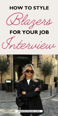 Wearing a blazer for interviews can be intimidating. Professional looks that impress can help you feel confident and ready. Pin this for styling tips that ensure you stand out in the best way! Dark Blazer Outfits For Women, Outfits For Interviews Professional, Outfit For Interview Professional, Interview Outfits Women, Professional Outfits Women