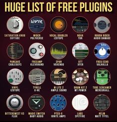 the huge list of free plugins is shown in this image, with different colors and sizes