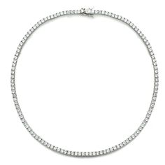 Rhodium-plated brass/cubic zirconia 16" - Length Tarnish resistant Forever Rings, Beauty Products Gifts, Pearl Shop, Crystal Bangle, Tennis Necklace, Sapphire Stone, Luxe Gifts, Ring Size Guide, October Birth Stone